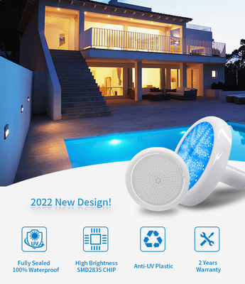 Anti UV 2 Inch LED Concrete Pool Light Plastik Tahan Air 220MM