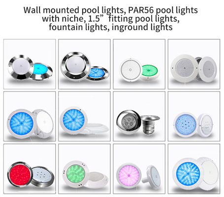 AISI 316LSS Concrete Pool Light 260MM Resin Diisi IP68 35W 18W