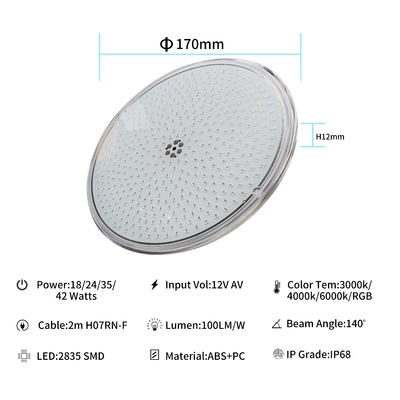 RF-003B-252 LED PAR56 RGB Slim Pool Lights IP68 Untuk Astral