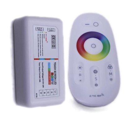 12V 2.4G Pengontrol LED RGBW Nirkabel Stabil Dengan Layar Sentuh